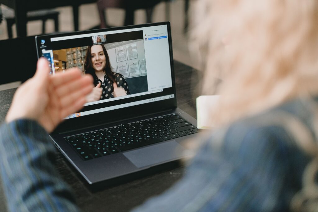 a candidate's video interview being reviewed