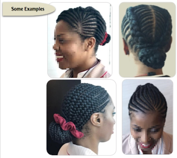 Some examples of braided styles that are acceptable for Emirates cabin crew.