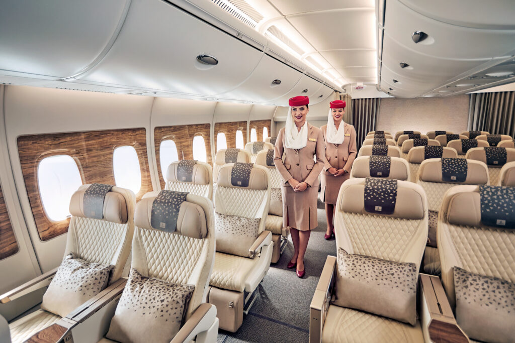 emirates cabin crew in premium economy