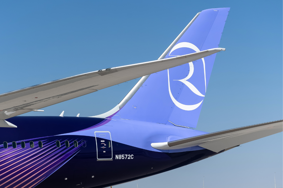 the tailwing of a riyadh air bowing 787 dreamliner