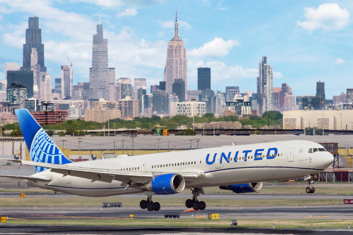 a united airlines plane at newark