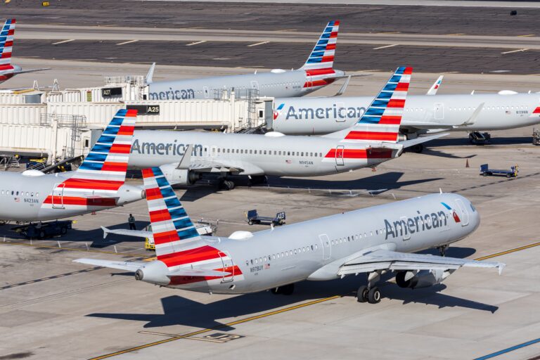 American Airlines planes at the gate