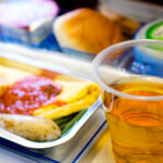 an airline breakfast meal tray