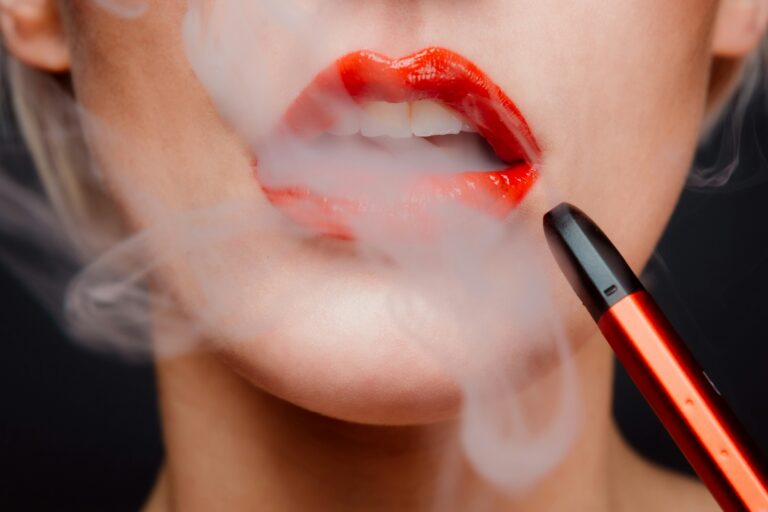 a woman vaping