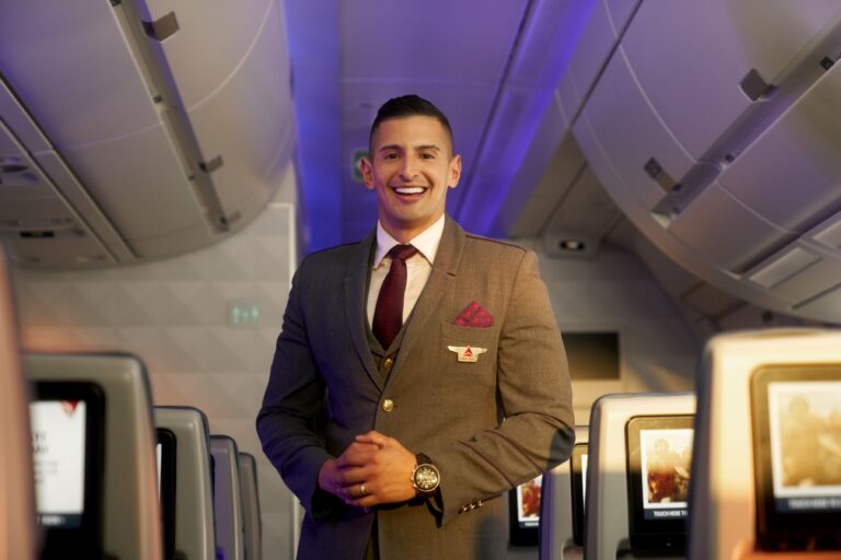 A Delta Air Lines flight attendant