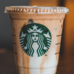 a close up of a starbucks iced coffee