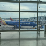 a southwest airlines plane at the gate